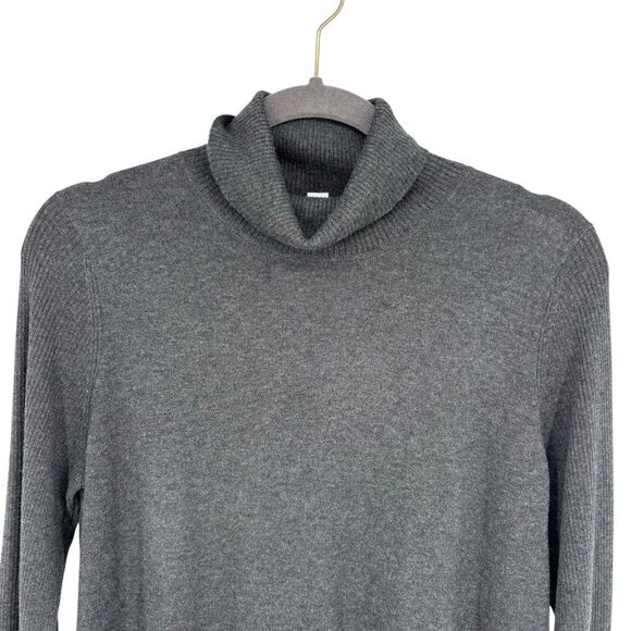 J. Jill Silk Cotton Turtleneck Sweater Gray Long Sleeve Lightweight Knit Top MP - Picture 3 of 7